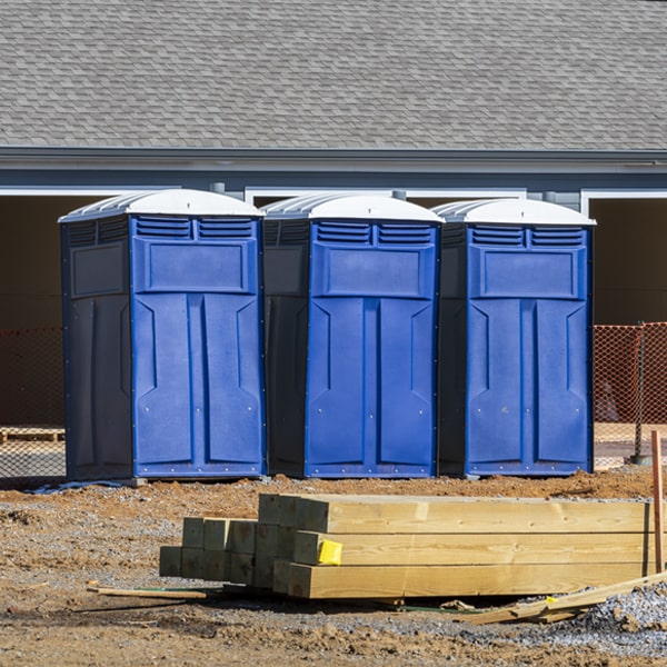 how often are the portable restrooms cleaned and serviced during a rental period in Castor